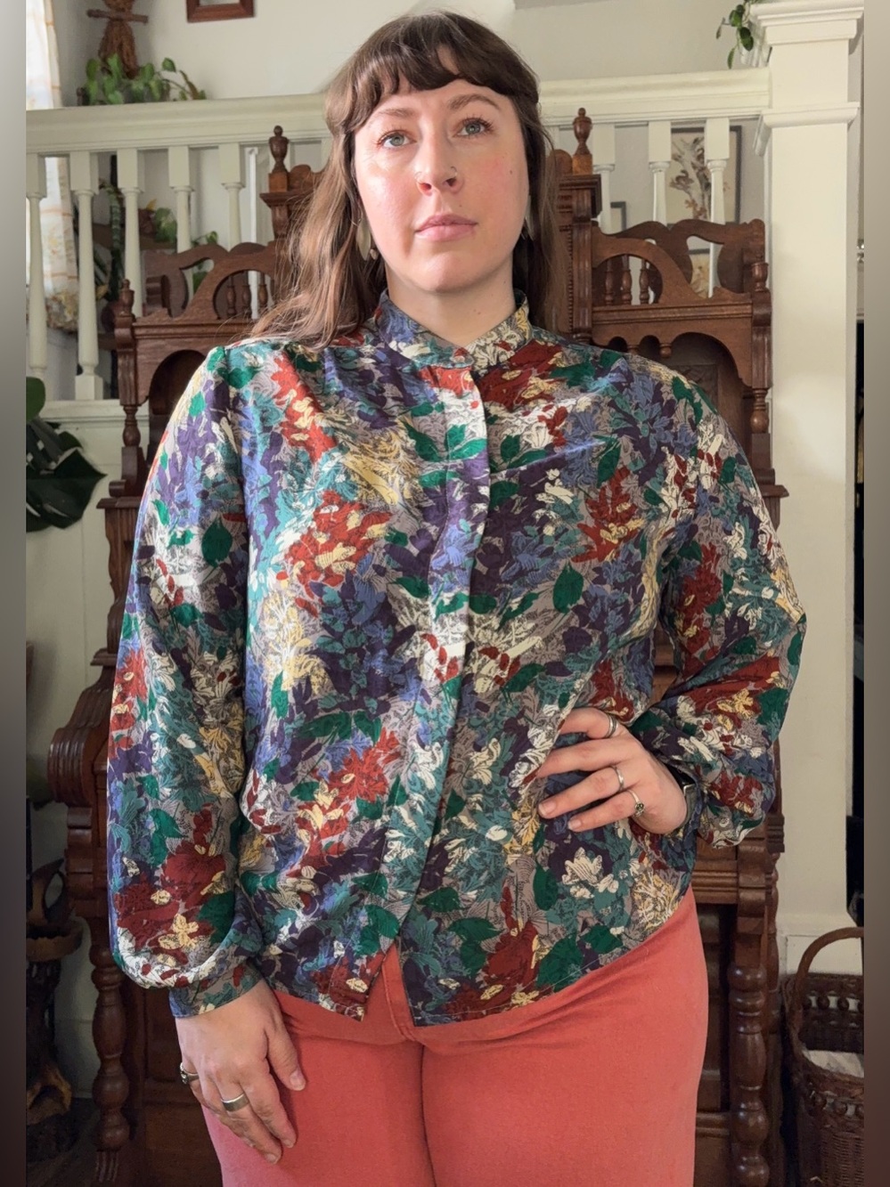 Vintage retro boho dark academia twee blouse